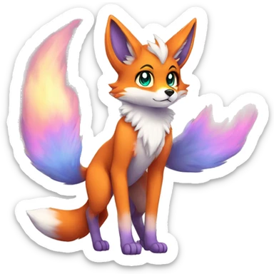 Anthro Sona Fakemon Nebula Fox Full Body sticker