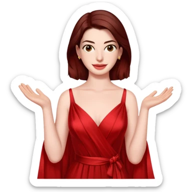 Anne Hathaway in red dress sticker