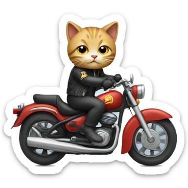 Cat riding a motorcycle  sticker