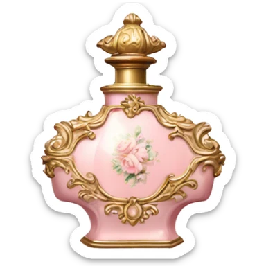 vintage rococo pale pink perfume  sticker