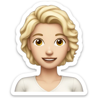 woman with fair skin takes a photo on the phone sticker