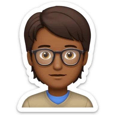swag dude with glasses and big brownish dark hair  sticker