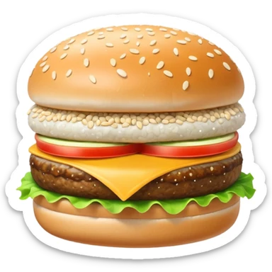 glitter white hamburguer sticker
