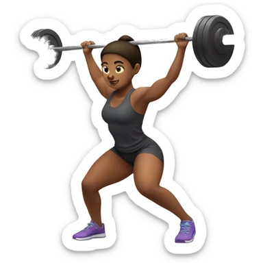 girl doing barbell back squat  sticker