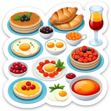Turkish Breakfast text with a Beautiful finished sticker