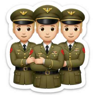 Soldados dando un abrazo de fraternidad sticker