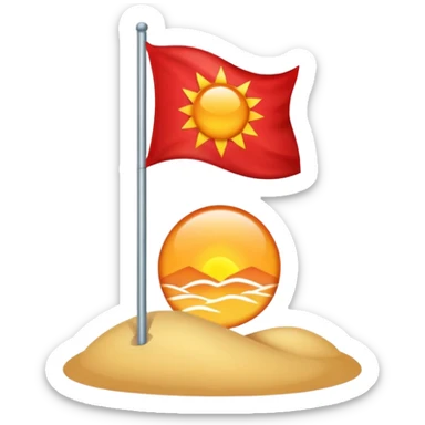 Red flag northwest background is blue with sun sticker