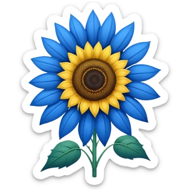 blue sunflower sticker