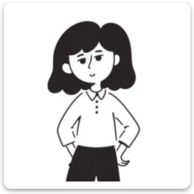 a girl looking confused, hand drawn doodle style sticker