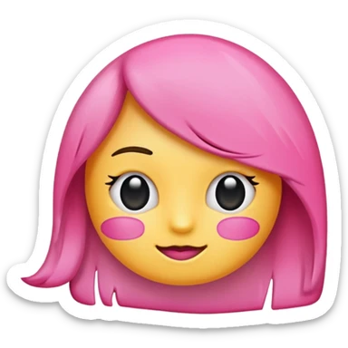 the phrase 'Something pink' in pink brushstroke style emoji look sticker