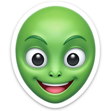 An alien emoji with a green-colored head sticker
