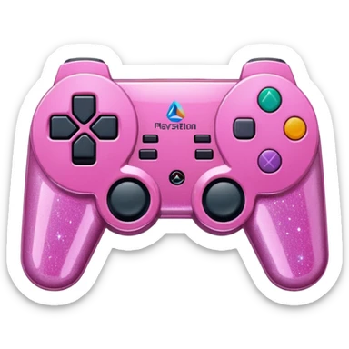 glittery pink 90s retro playstation console sticker