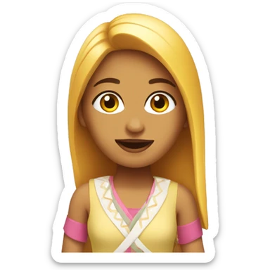 chica pelinegra con lente sticker