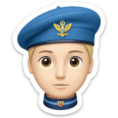 air cadet beret that’s blue and has the badge pin sticker