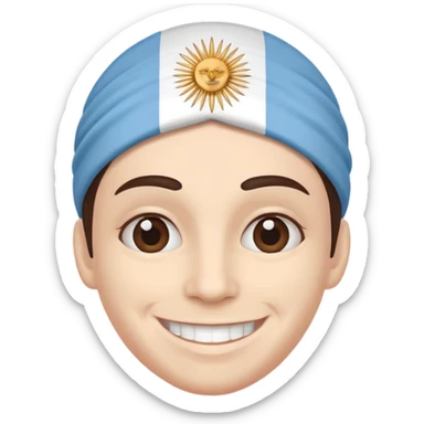 Una persona con la cabeza de la bandera de Argentina sticker
