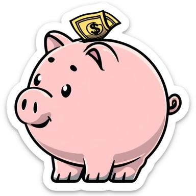 piggy bank representing savings sticker