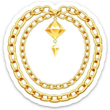 fantasy magic heavenly golden chains low poly sticker