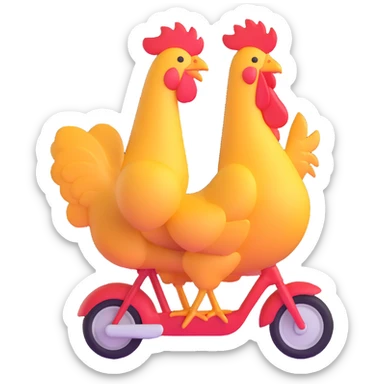 chicken jockey small character riding a chicken sticker