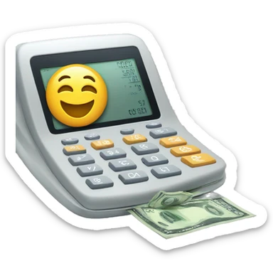 calculator with money and numbers on the screen sticker