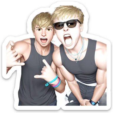 boys in summer style sticker