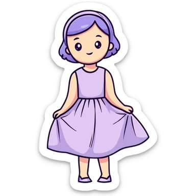 very pale almost white lavender rosy dress sticker