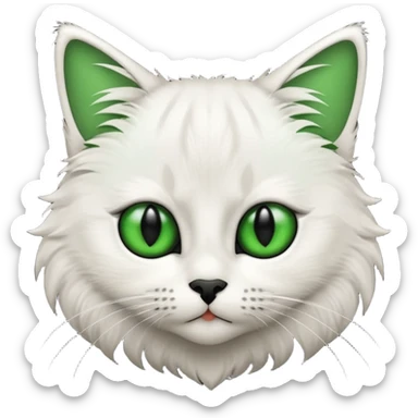 Chat noir et blanc avec des yeux verts sticker