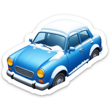 Car in a ditch in the snow sticker