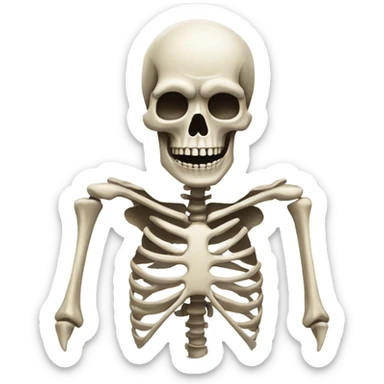 Skeleton with a grill  sticker