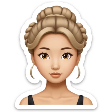 Beautiful Asian girl with hair in an updo sticker