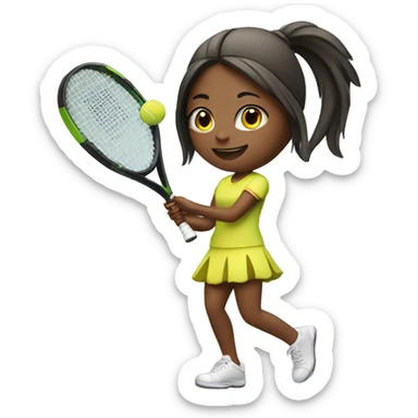 Girl play tennis  sticker
