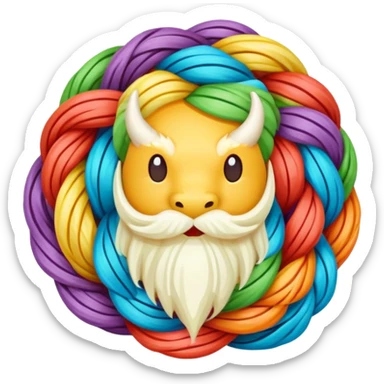 Dragon's beard candy hand-pulled sugar threads wrapped around filling, simplified emoji style with bold outlines and bright colors, cartoon style Longxu Tang sticker