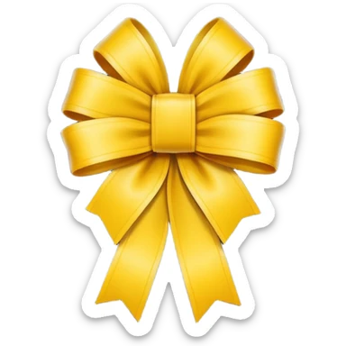 Apple-style emoji, minimal shading, simple gradients.
Keep the original emoji style and shape exactly the same.
Change the ribbon color to a vivid yellow.
Flat emoji style, clean vector look, no extra elements, no text, transparent background. sticker