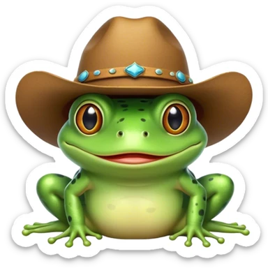 frog wearing a cowboy hat sticker