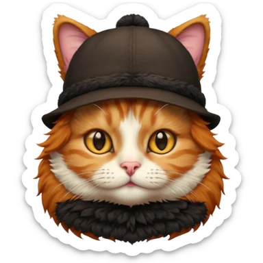Cat farting with a hat on  sticker