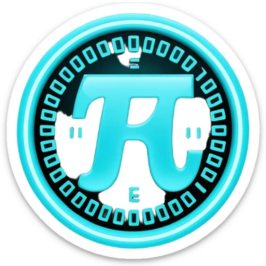  combine the π (pi) math symbol, binary code emerging from it. sticker