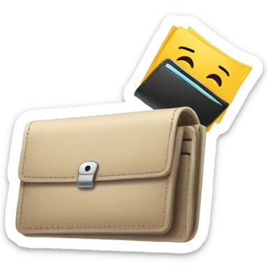 empy wallet with escaping bug sticker