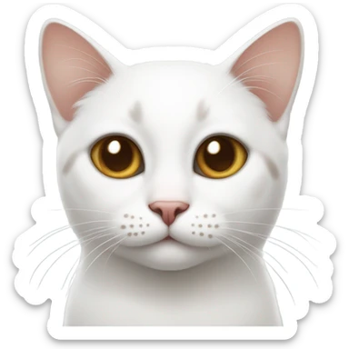 White cat with brown spots heart eyes sticker