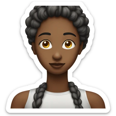 Woman face where one hand is one the forehead, like when you try to see when the sun is blending you, like somebody had just judged you and your like upsi my bad  sticker