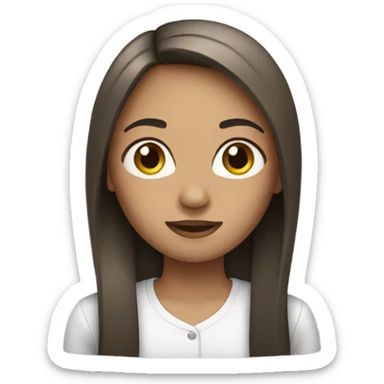 Girl with straight hair sticker