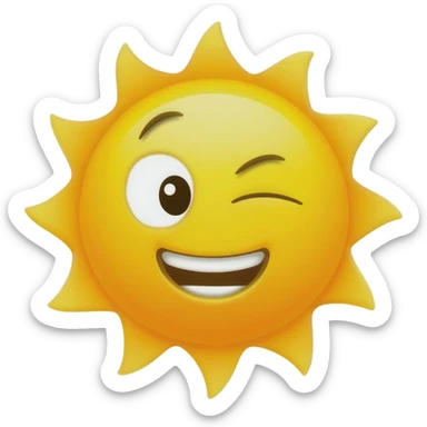 create an emoji like the cheeky yellow moon emoji but instead its a cheeky sun with a side eye sticker