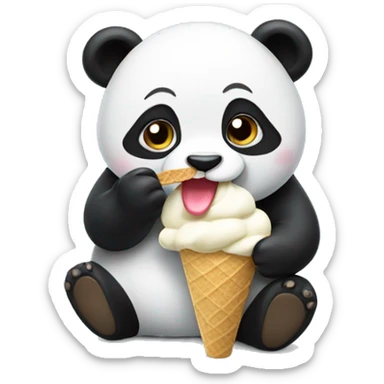 Panda eating ice cream sticker
