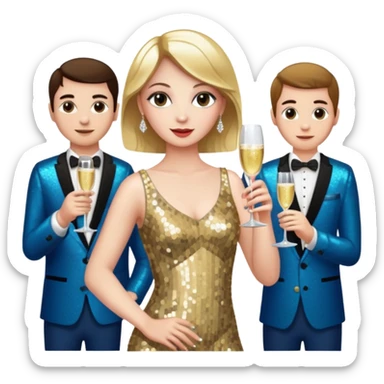 dancer at party with others sticker