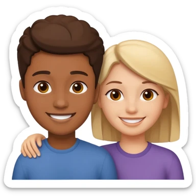 two friends smiling together sticker