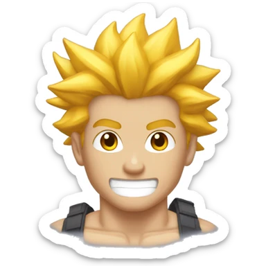 Gas muscler avec les cheveux bleus en super sayen  sticker