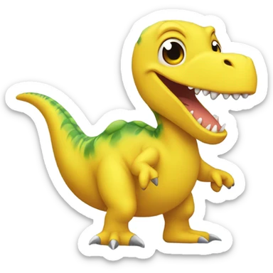 A dinosaur in a duck suit sticker