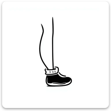 Simple hand-drawn leg and foot sketch sticker