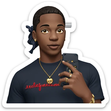 dark-skinned boy with jewelry sticker