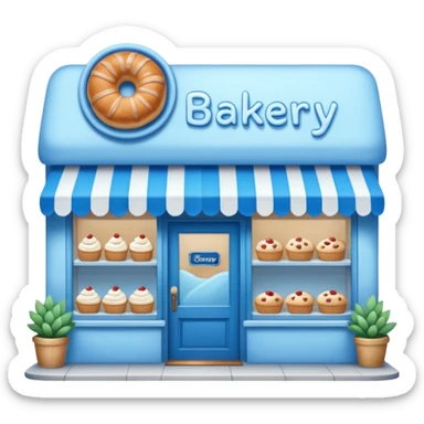 blue bakery store sticker