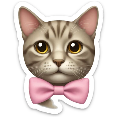 Cat wearing a bow  sticker
