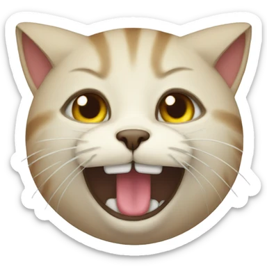 a cat with a stupid face sticker